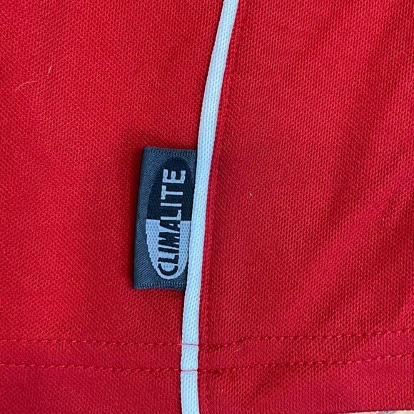 Adidas Climalite Nylon Shorts Red White Stripes Athletic Pull-On Elastic Drawstr - Picture 3 of 6